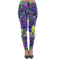 Vibrant Abstract Floral/rainbow Color Lightweight Velour Leggings by dressshop