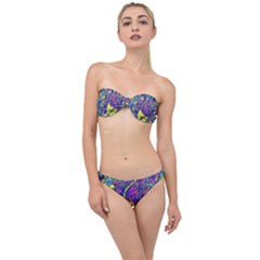 Vibrant Abstract Floral/rainbow Color Classic Bandeau Bikini Set by dressshop