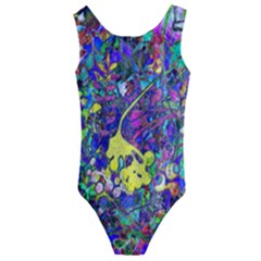 Vibrant Abstract Floral/rainbow Color Kids  Cut-out Back One Piece Swimsuit by dressshop