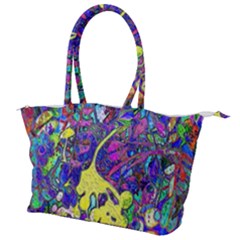 Vibrant Abstract Floral/rainbow Color Canvas Shoulder Bag by dressshop