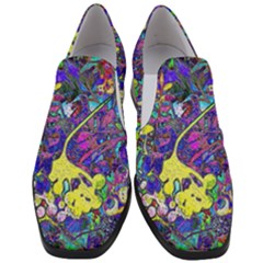 Vibrant Abstract Floral/rainbow Color Women Slip On Heel Loafers by dressshop