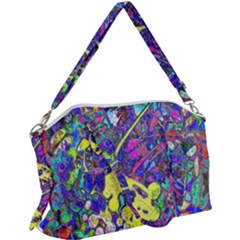 Vibrant Abstract Floral/rainbow Color Canvas Crossbody Bag by dressshop