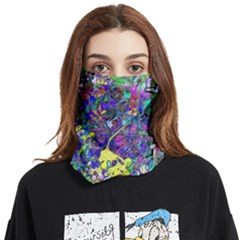 Vibrant Abstract Floral/rainbow Color Face Covering Bandana (two Sides)