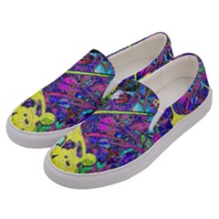 Vibrant Abstract Floral/rainbow Color Men s Canvas Slip Ons by dressshop