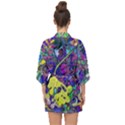 vibrant abstract floral/rainbow color Half Sleeve Chiffon Kimono View2