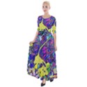 vibrant abstract floral/rainbow color Half Sleeves Maxi Dress View1