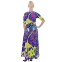 vibrant abstract floral/rainbow color Half Sleeves Maxi Dress View2