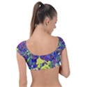 vibrant abstract floral/rainbow color Cap Sleeve Ring Bikini Top View2