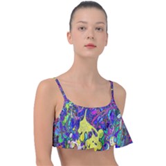 Vibrant Abstract Floral/rainbow Color Frill Bikini Top by dressshop