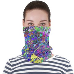 Vibrant Abstract Floral/rainbow Color Face Seamless Bandana (adult)