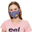 vibrant abstract floral/rainbow color Crease Cloth Face Mask (Adult) View1