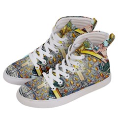 The Illustrated Alphabet - O - By Larenard Men s Hi-top Skate Sneakers by LaRenard