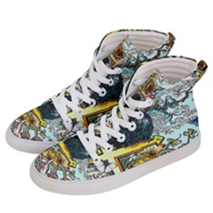 The Illustrated Alphabet - F - By Larenard Men s Hi-top Skate Sneakers by LaRenard