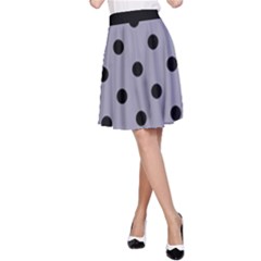 Large Black Polka Dots On Coin Grey - A-line Skirt by FashionLane