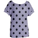 Large Black Polka Dots On Coin Grey - Women s Oversized Tee View1