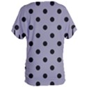 Large Black Polka Dots On Coin Grey - Women s Oversized Tee View2