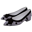 Large Black Polka Dots On Coin Grey - Women s Bow Heels View2