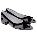 Large Black Polka Dots On Coin Grey - Women s Bow Heels View3