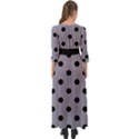 Large Black Polka Dots On Coin Grey - Button Up Maxi Dress View2