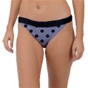 Large Black Polka Dots On Cool Grey - Band Bikini Bottom View1