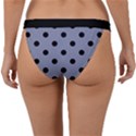 Large Black Polka Dots On Cool Grey - Band Bikini Bottom View2