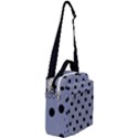 Large Black Polka Dots On Cool Grey - Crossbody Day Bag View2