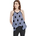 Large Black Polka Dots On Cool Grey - Flowy Camisole Tank Top View1