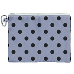 Large Black Polka Dots On Cool Grey - Canvas Cosmetic Bag (xxl) by FashionLane