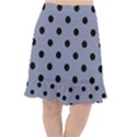 Large Black Polka Dots On Cool Grey - Fishtail Chiffon Skirt View1