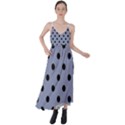 Large Black Polka Dots On Cool Grey - Tie Back Maxi Dress View1