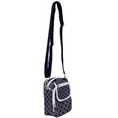 Large Black Polka Dots On Dark Smoke Grey - Shoulder Strap Belt Bag by FashionLane