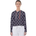 Large Black Polka Dots On Dark Smoke Grey - Women s Slouchy Sweat View1