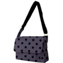 Large Black Polka Dots On Dark Smoke Grey - Full Print Messenger Bag (L) View1