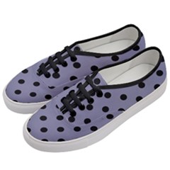 Large Black Polka Dots On Flint Grey - Women s Classic Low Top Sneakers by FashionLane