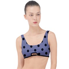 Large Black Polka Dots On Flint Grey - The Little Details Bikini Top by FashionLane