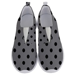 Large Black Polka Dots On Just Grey - No Lace Lightweight Shoes by FashionLane