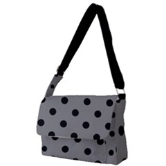 Large Black Polka Dots On Just Grey - Full Print Messenger Bag (s) by FashionLane