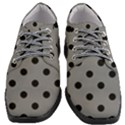 Large Black Polka Dots On Just Grey - Women Heeled Oxford Shoes View1