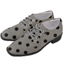 Large Black Polka Dots On Just Grey - Women Heeled Oxford Shoes View2