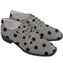 Large Black Polka Dots On Just Grey - Women Heeled Oxford Shoes View3