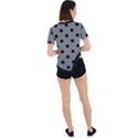 Large Black Polka Dots On Just Grey - Asymmetrical Short Sleeve Sports Tee View4