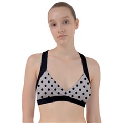 Large Black Polka Dots On Pale Grey - Sweetheart Sports Bra by FashionLane