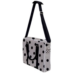 Large Black Polka Dots On Pale Grey - Cross Body Office Bag by FashionLane