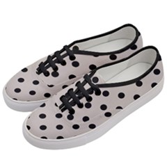 Large Black Polka Dots On Pale Grey - Women s Classic Low Top Sneakers by FashionLane