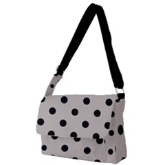 Large Black Polka Dots On Pale Grey - Full Print Messenger Bag (s) by FashionLane