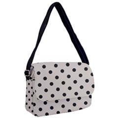 Large Black Polka Dots On Pale Grey - Courier Bag by FashionLane