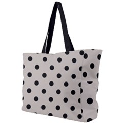 Large Black Polka Dots On Pale Grey - Simple Shoulder Bag by FashionLane