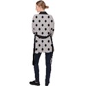 Large Black Polka Dots On Pale Grey - Long Sleeve Velvet Kimono  View2