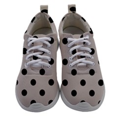 Large Black Polka Dots On Pale Grey - Athletic Shoes by FashionLane