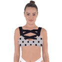 Large Black Polka Dots On Pale Grey - Bandaged Up Bikini Top View1